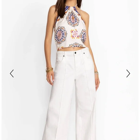 Johnny Was The Braided Wide Leg Jeans White - Picture 5 of 7